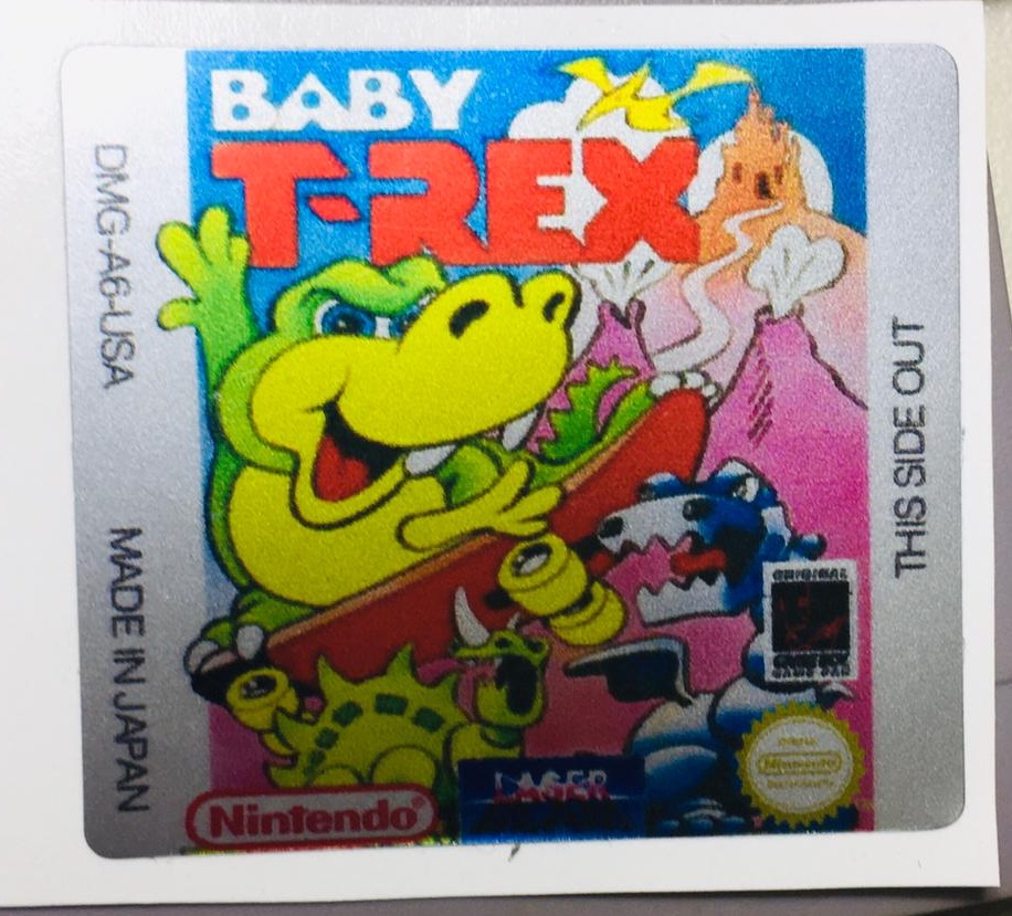 BABY T-REX GameBoy GBC Game Label           