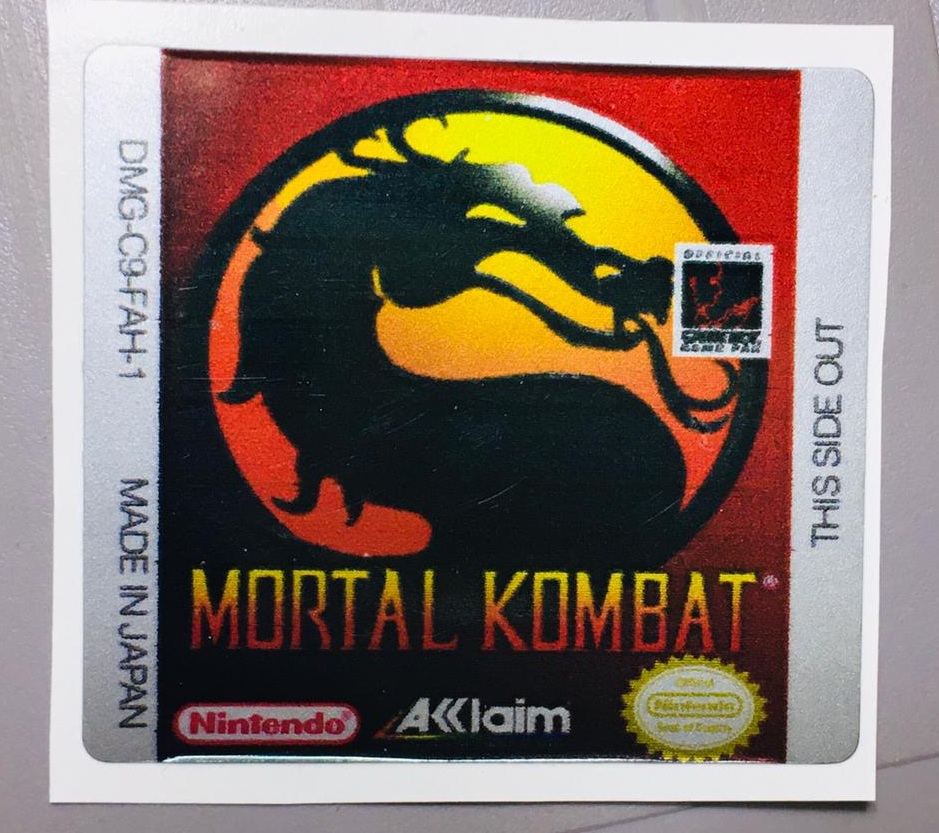 MORTAL COMBAT GameBoy GBC Game Label