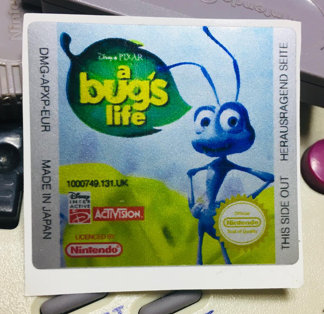 a bug's life GameBoy GBC Game Label