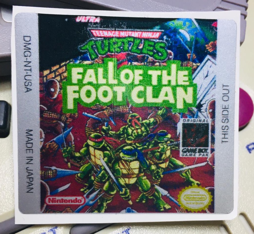 TURTLES FALL OF THE FOOT CLAN GameBoy GBC Game Label