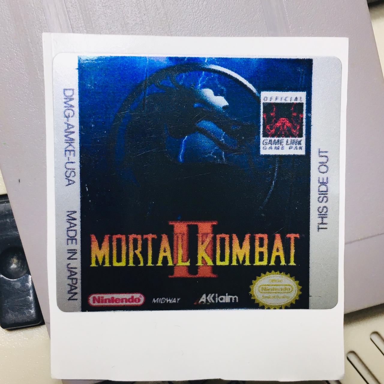 MORTAL KOMBAT 2 GameBoy GBC Game Label