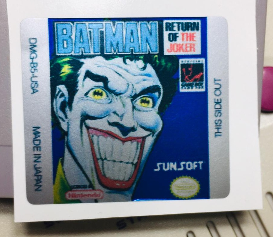 BATMAN return of the Joker GameBoy GBC Game Label