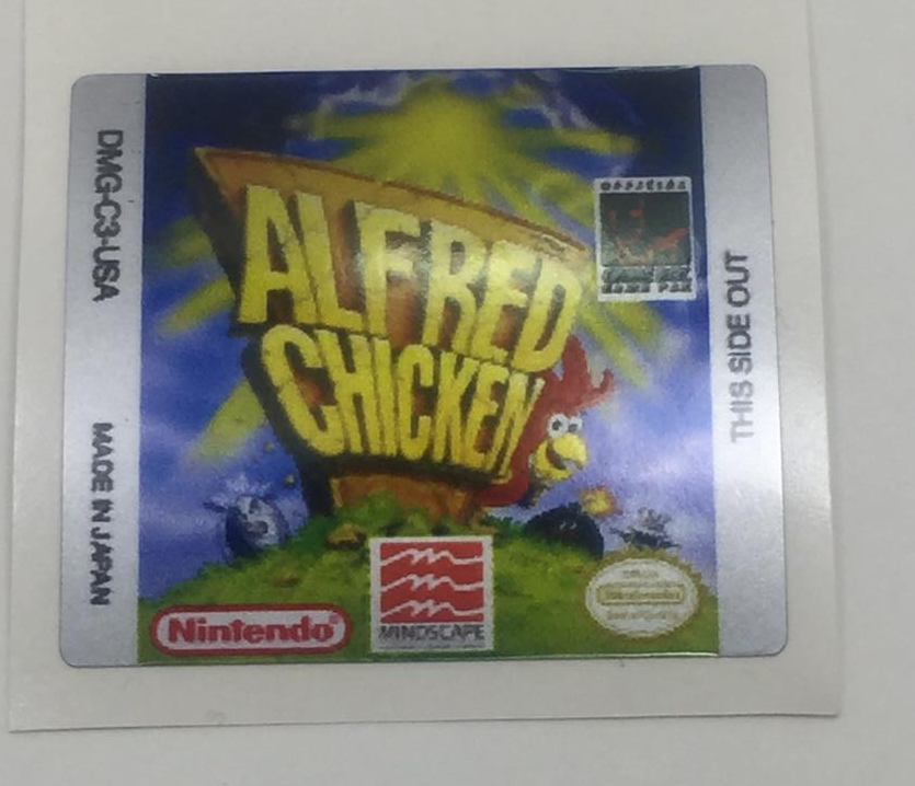 Alfred Chicken GameBoy GBC Game Label