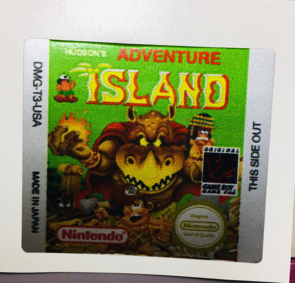 Adventure ISLAND GameBoy GBC Game Label