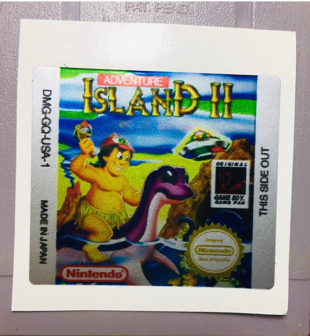 Adventure ISLAND 2 GameBoy GBC Game Label