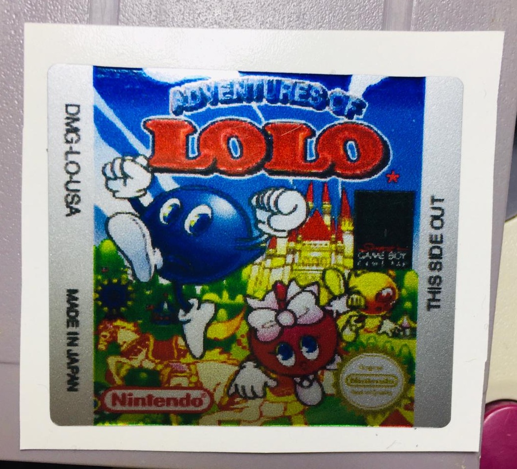 Adventure Of LOLO GameBoy GBC Game Label