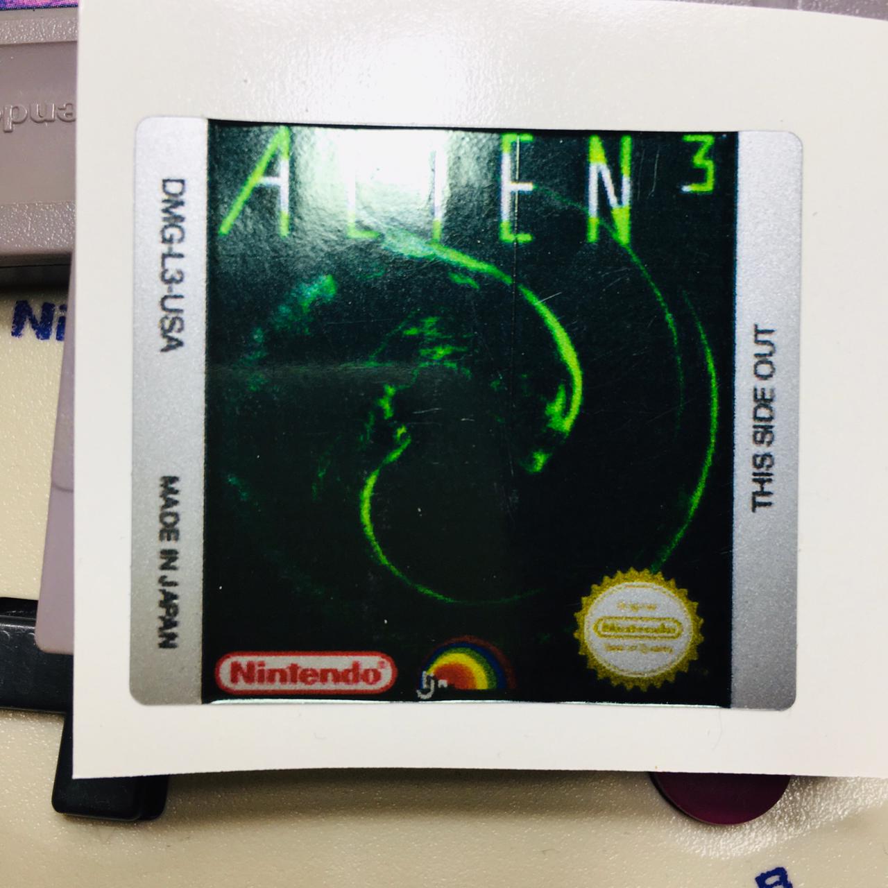 Alien 3 GameBoy GBC Game Label