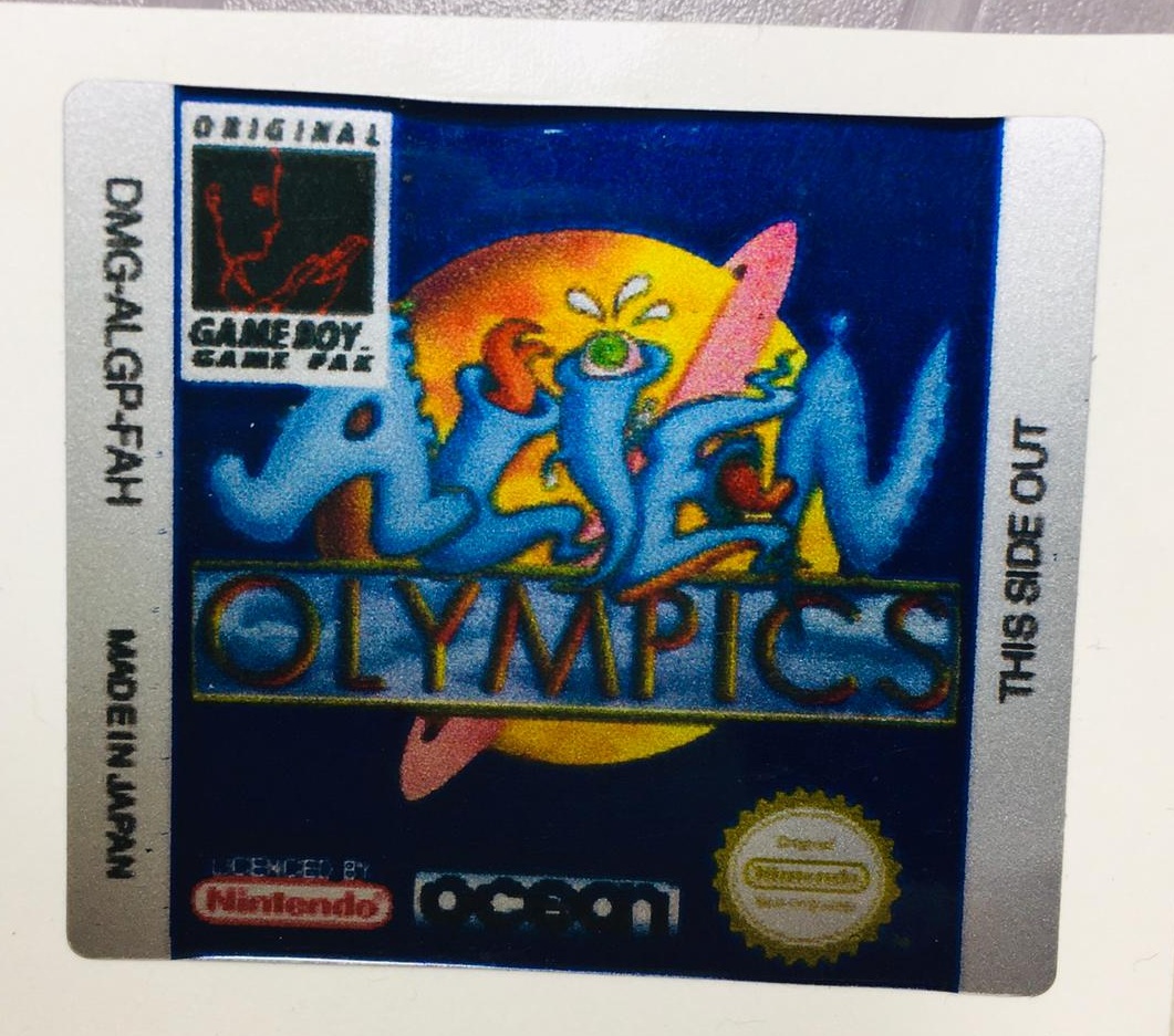 Alien Olympics GameBoy GBC Game Label