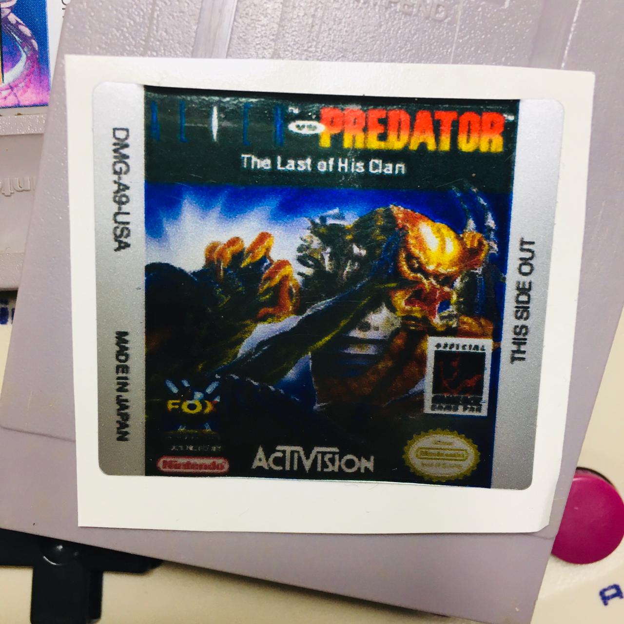 PREDATOR The last of his Clan GameBoy GBC Game Label